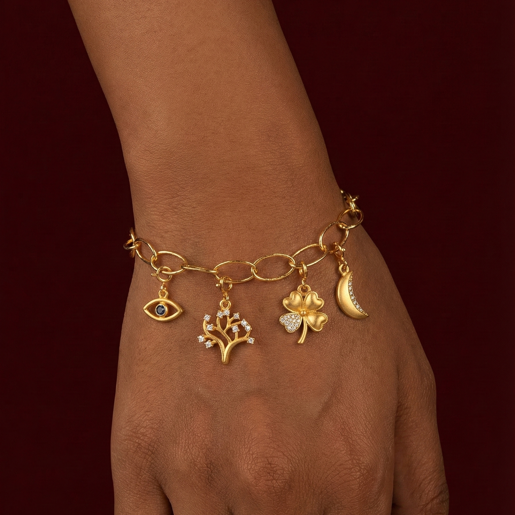 Good Luck Clover Silver Charm