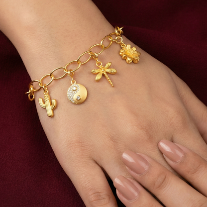 Yin Yang Silver Charm