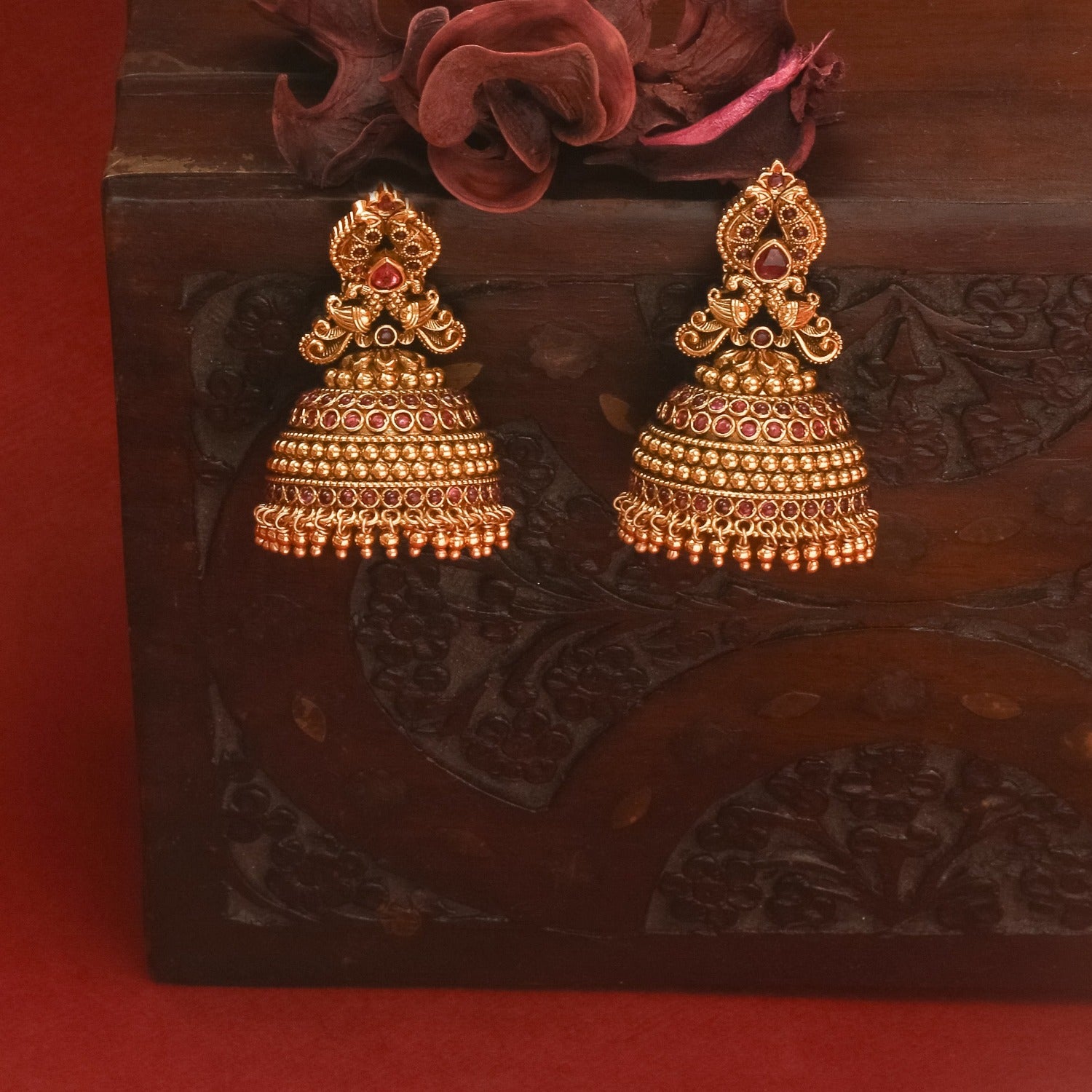 Garima Antique Silver Jhumka Earrings