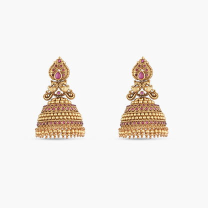 Garima Antique Silver Jhumka Earrings