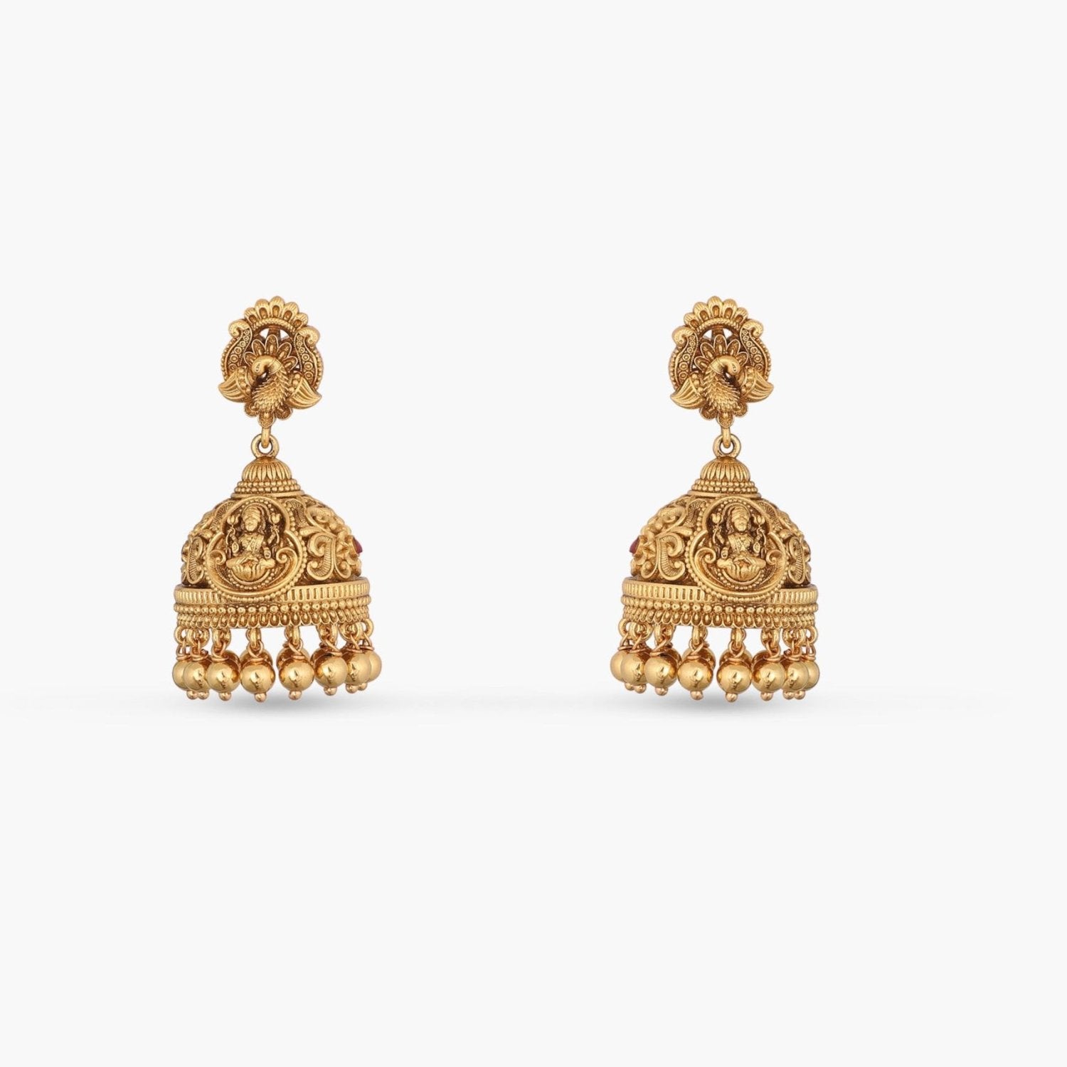 Mahika Anitque Silver Jhumkas