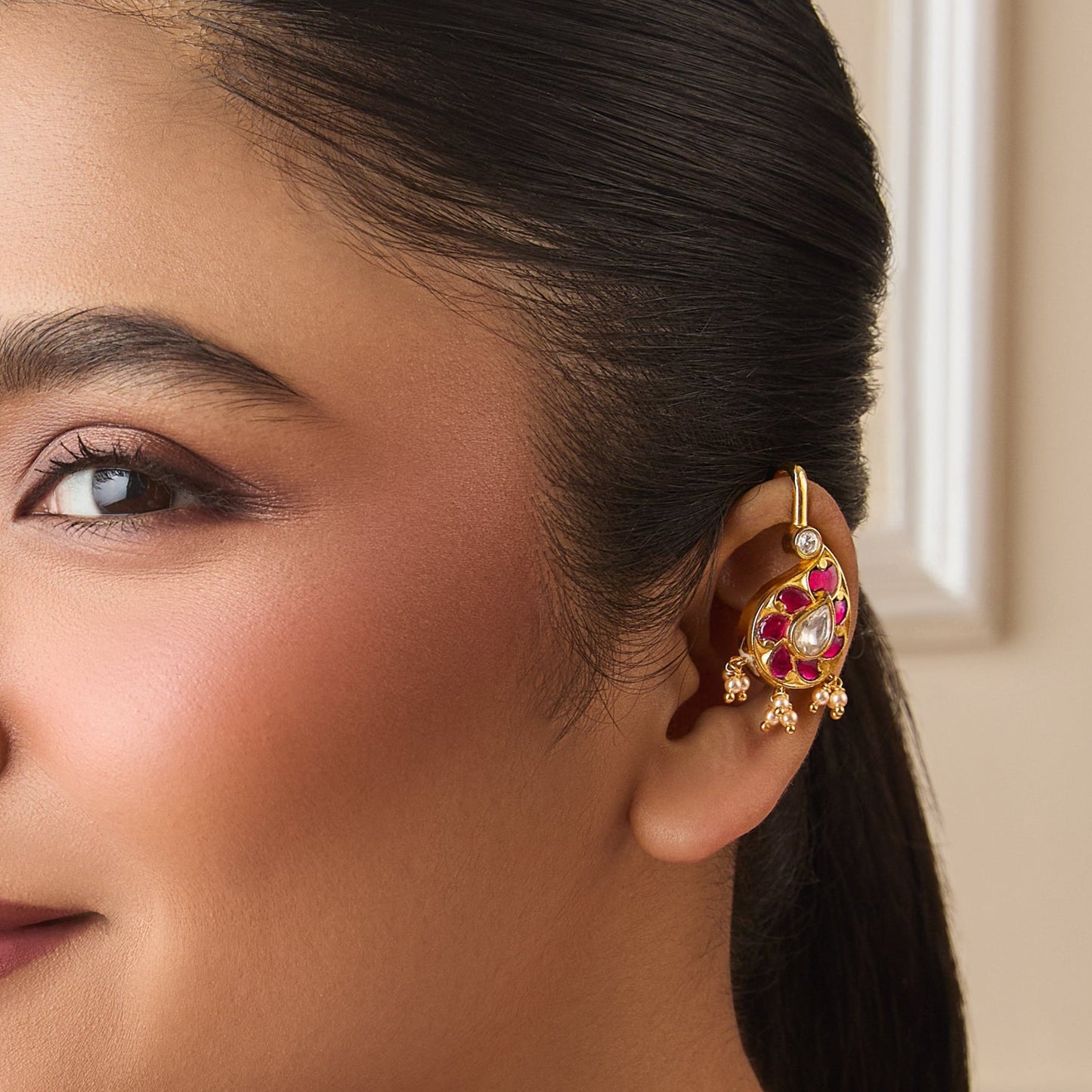 Jiya Silver Bugadi Earrings