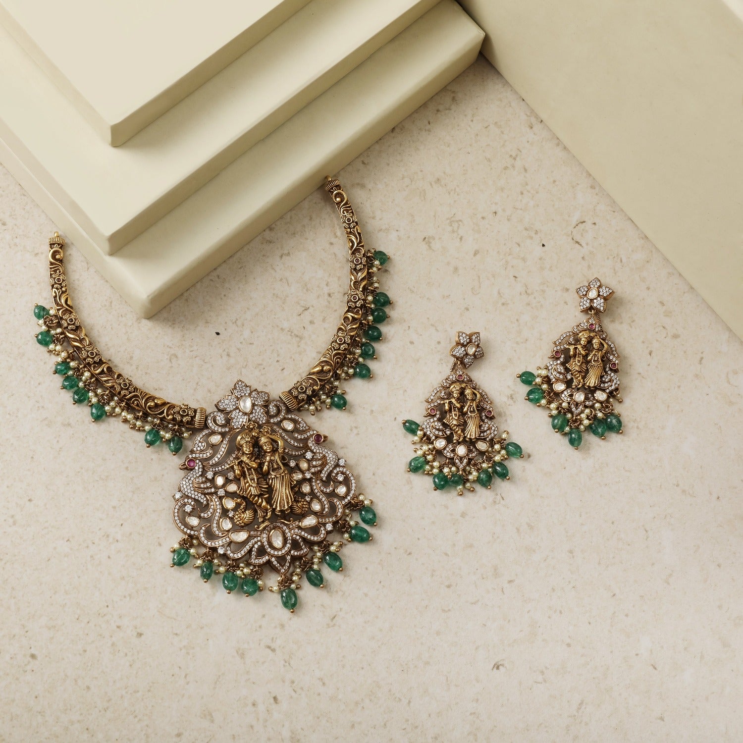Antique Victorian 14K Gold Emerald Lavalier Pendant Necklace – Boylerpf