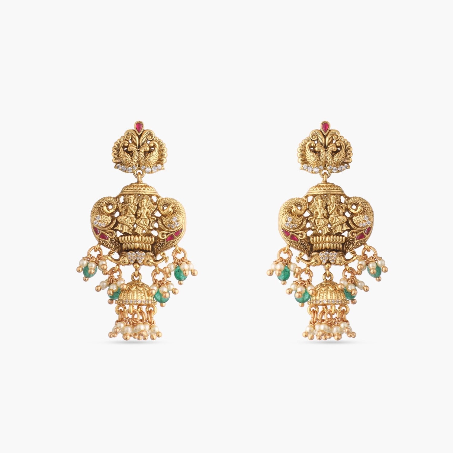 Murli Antique Temple Silver Necklace Set