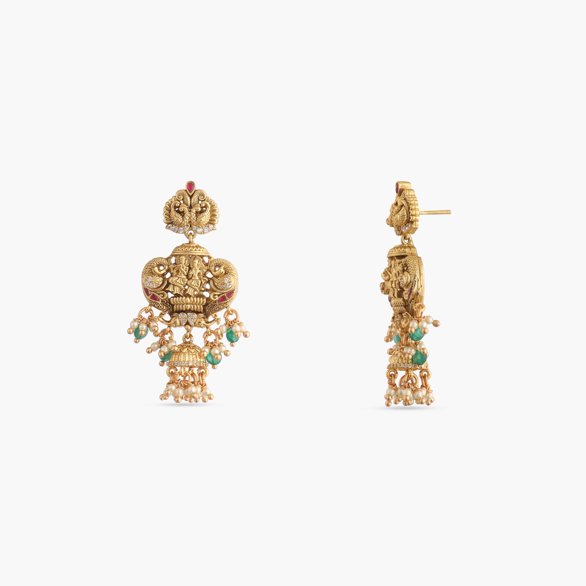 Murli Antique Temple Silver Necklace Set