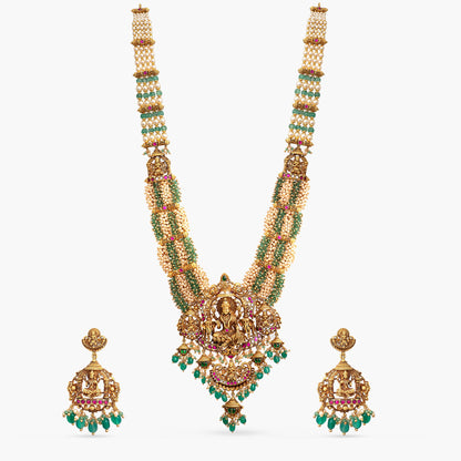 Vaidehi Antique Silver Bridal Necklace Set