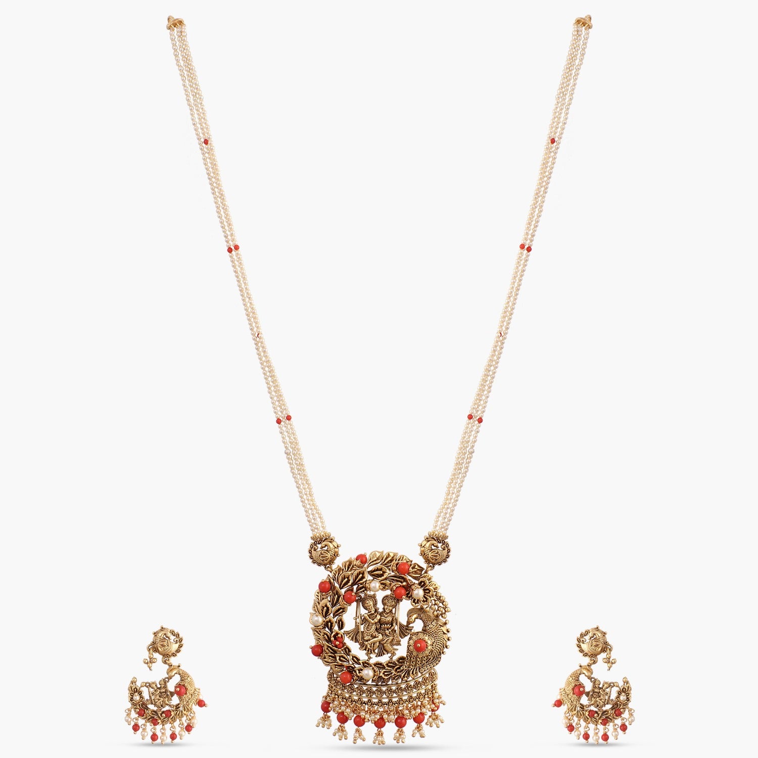 Manohar  Antique Silver Pendant Set