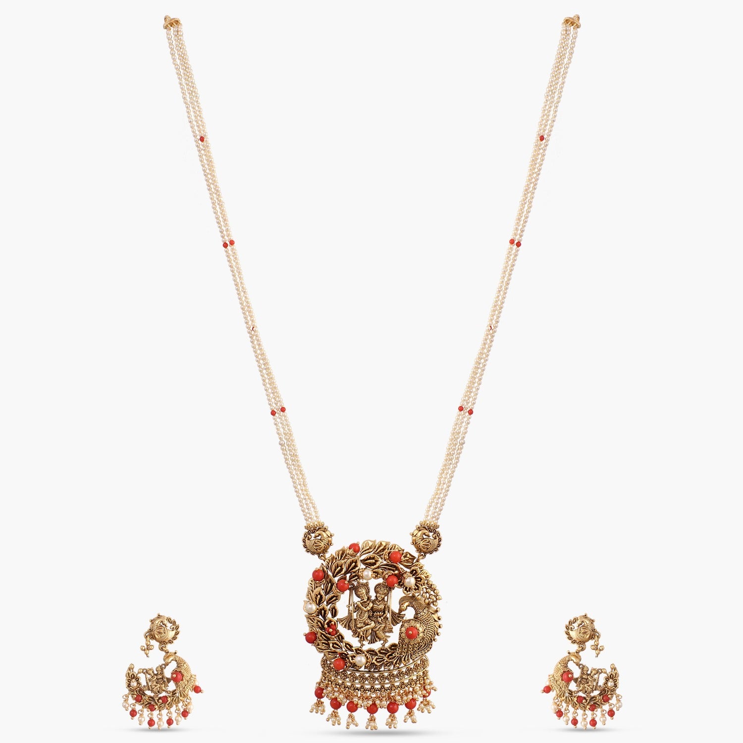 Manohar  Antique Silver Pendant Set