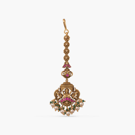 Sharada Pearl Lakshmi Silver Maang Tikka