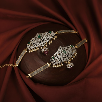 Aara CZ Silver Armlets