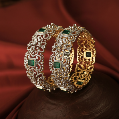 Aara CZ Silver Bangle