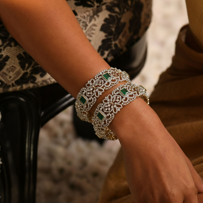 Aara CZ Silver Bangle