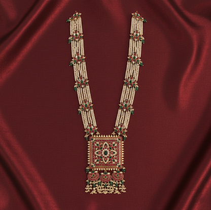 Anjasi Polki Silver Ranihaar Necklace