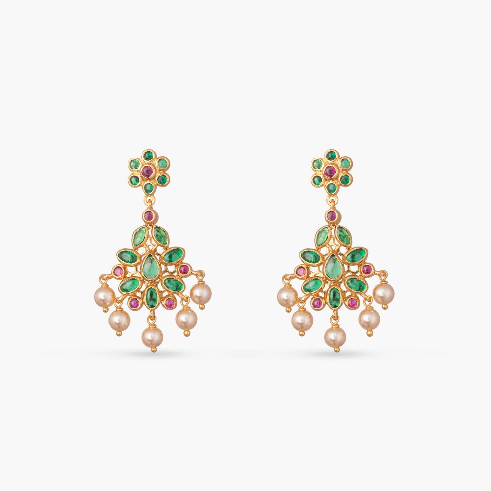 Mahima Kempu Silver Pendant Necklace Set