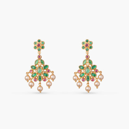 Mahima Kempu Silver Pendant Necklace Set
