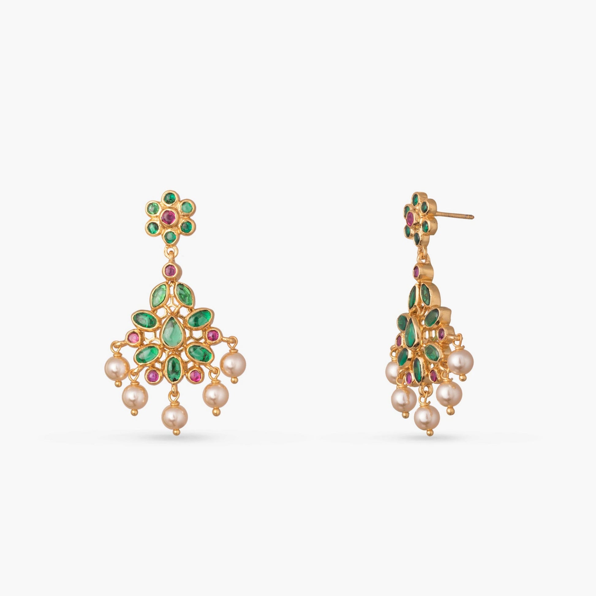 Mahima Kempu Silver Pendant Necklace Set