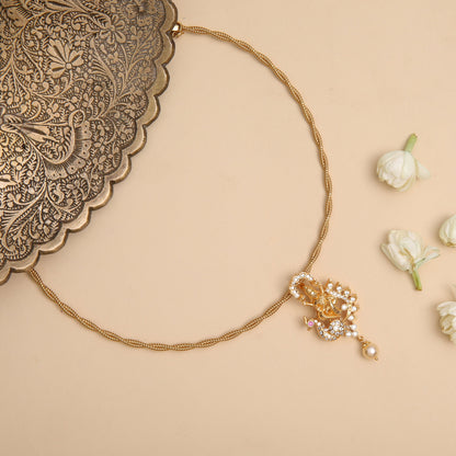 Padmavati CZ Gold Plated Silver Pendant Necklace
