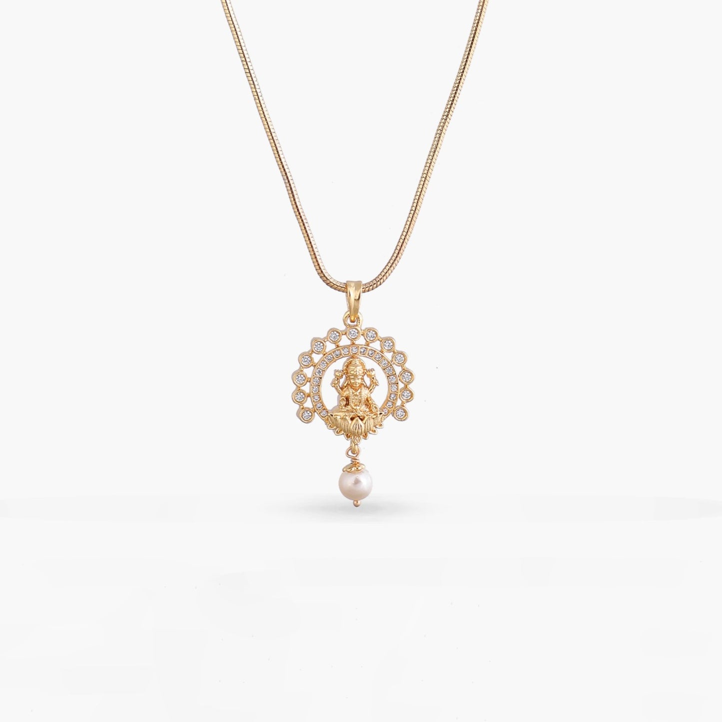 Mahalakshmi Gold Plated Silver Pendant Necklace