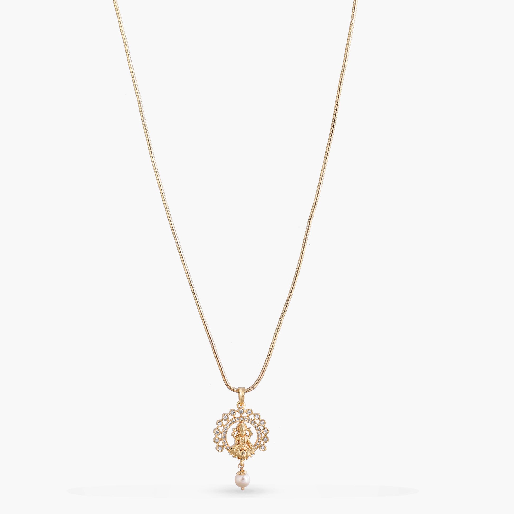 Mahalakshmi Gold Plated Silver Pendant Necklace