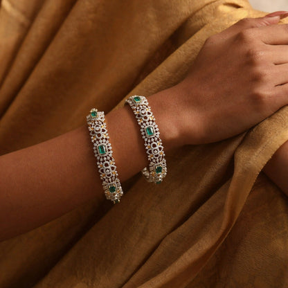 Malini CZ Silver Bangles