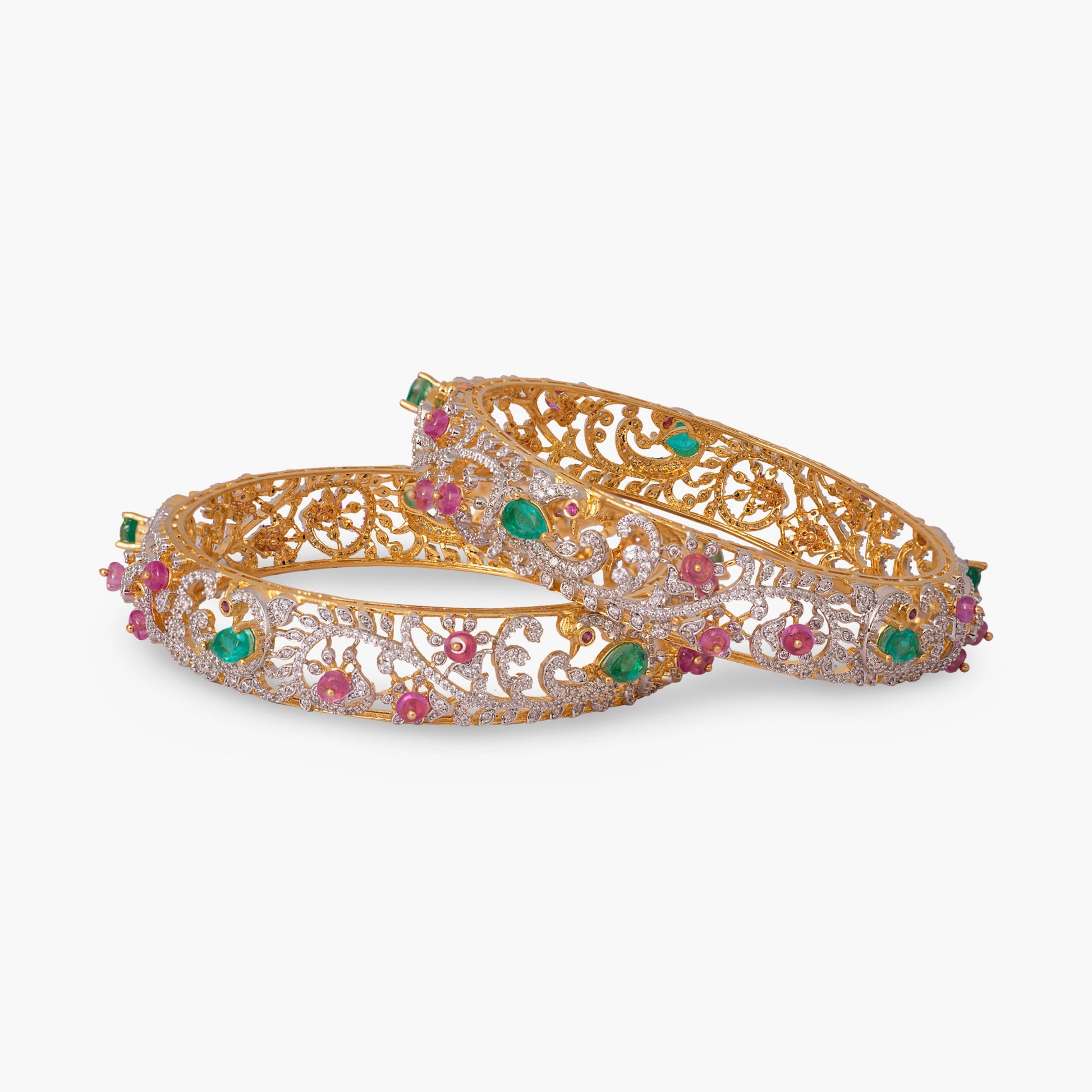 Saanvi CZ Silver Bangles