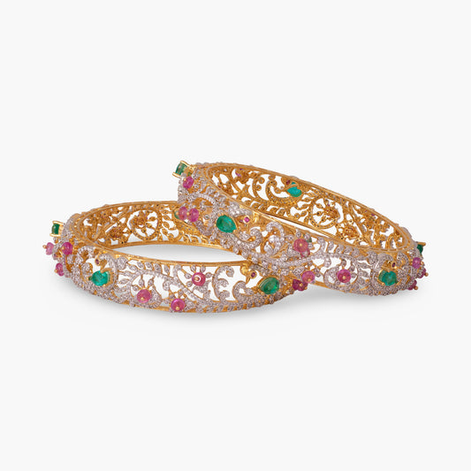 Saanvi CZ Silver Bangles