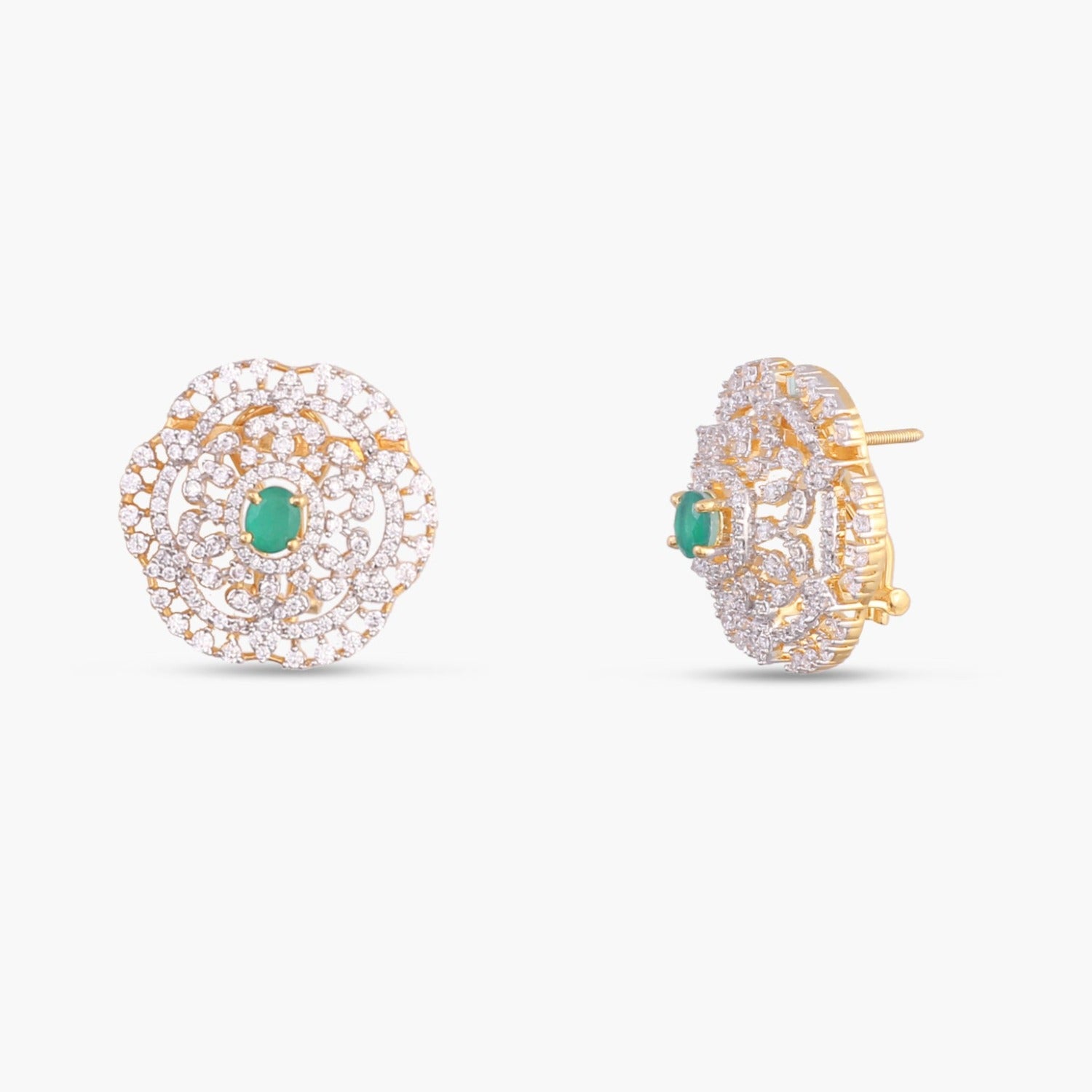Galaxy CZ Silver Stud Earrings