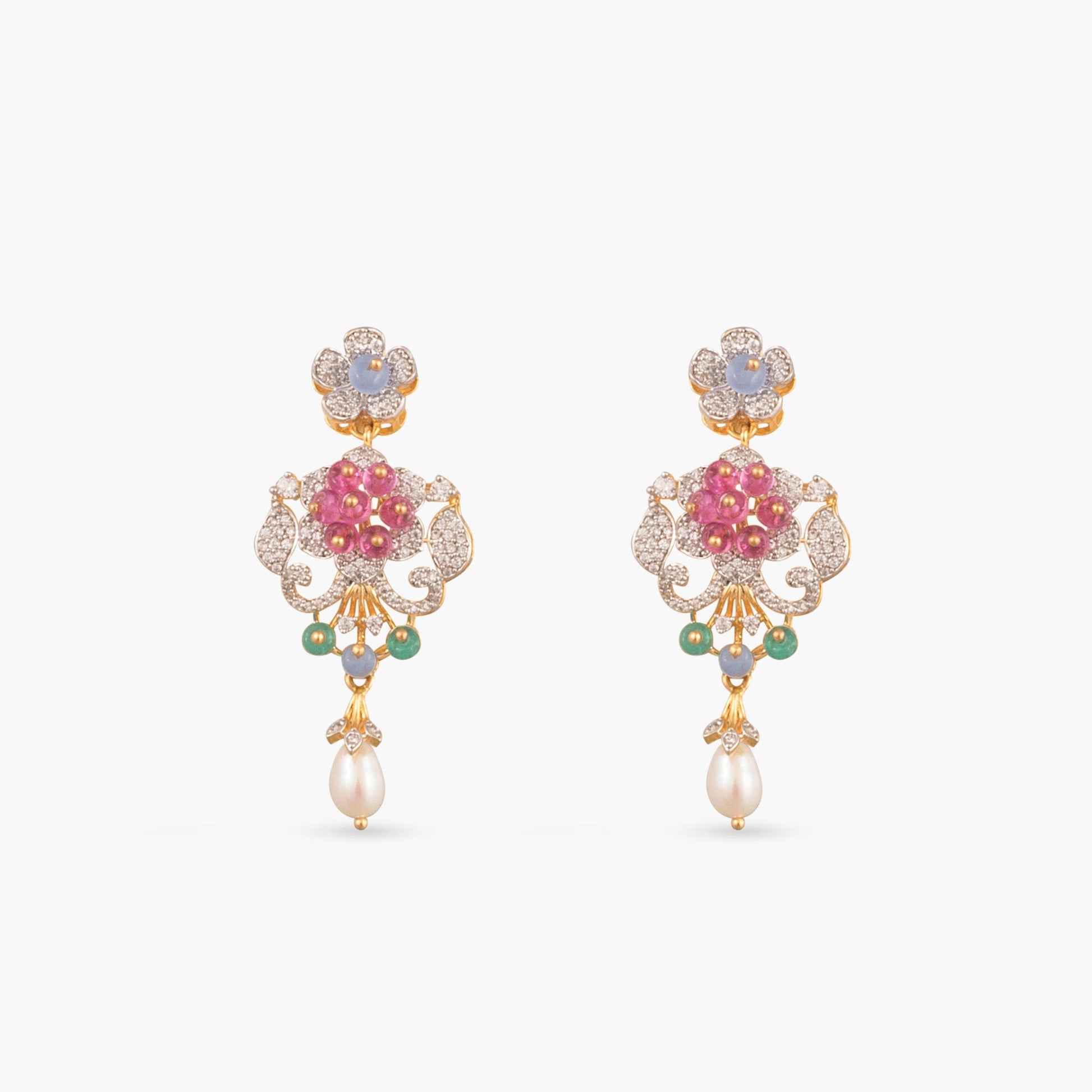 Anaya CZ Silver Necklace Set
