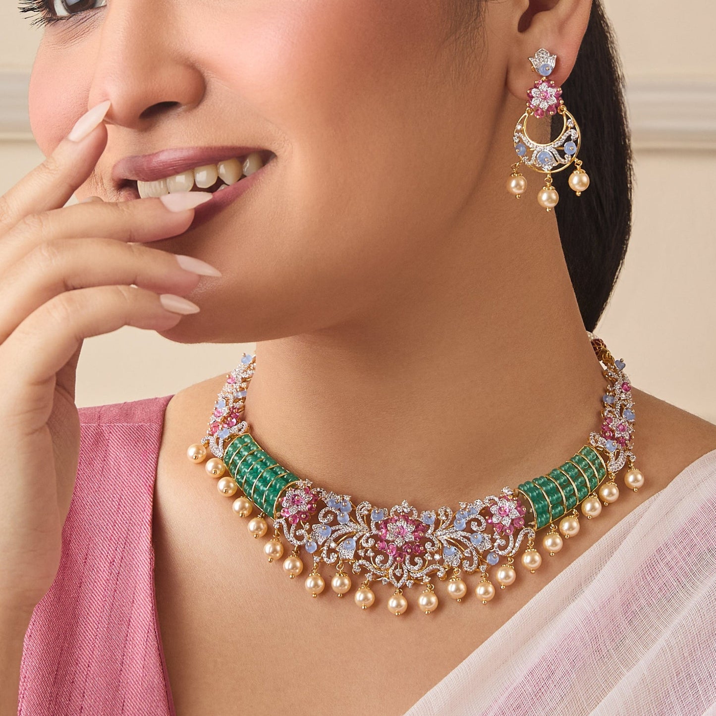 Kiara CZ Silver Necklace Set