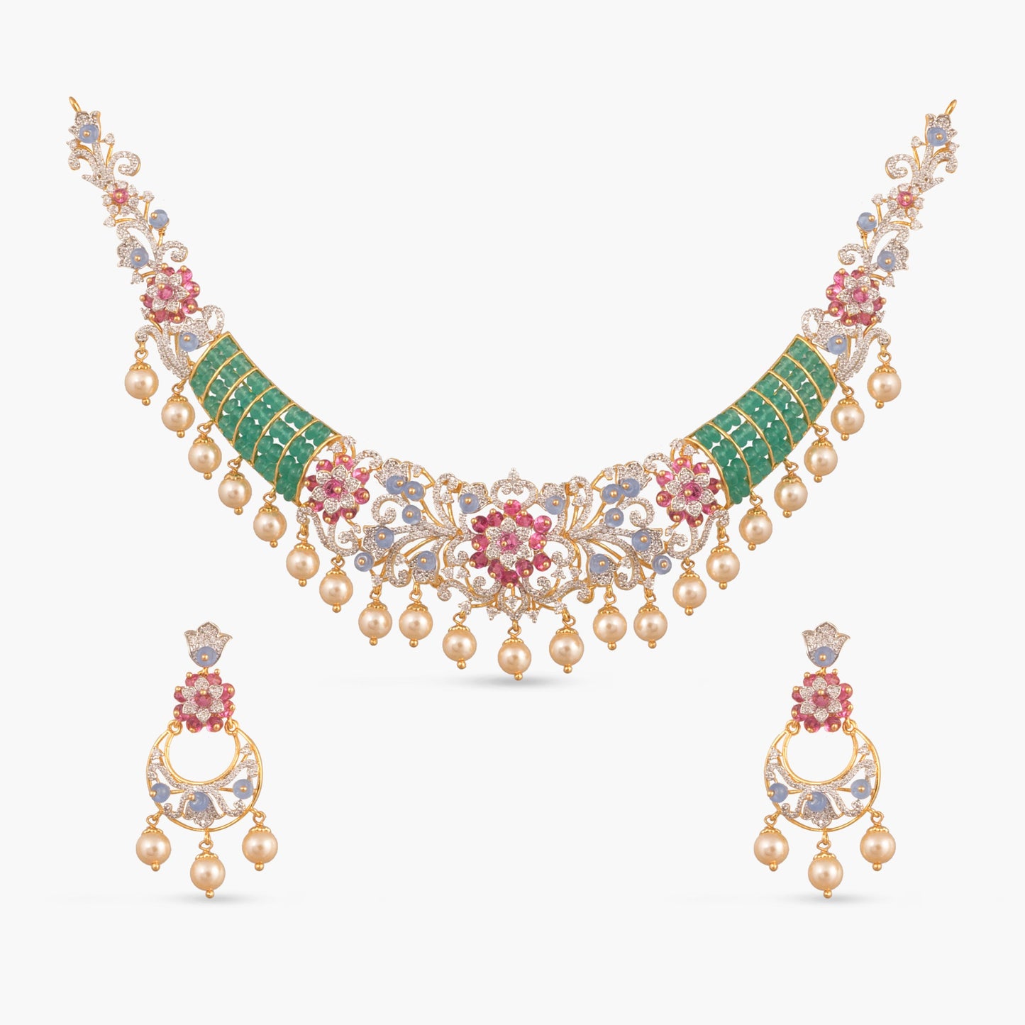 Kiara CZ Silver Necklace Set
