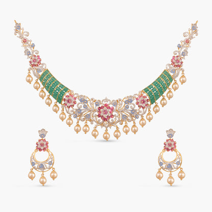 Kiara CZ Silver Necklace Set