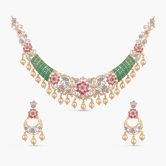 Kiara CZ Silver Necklace Set