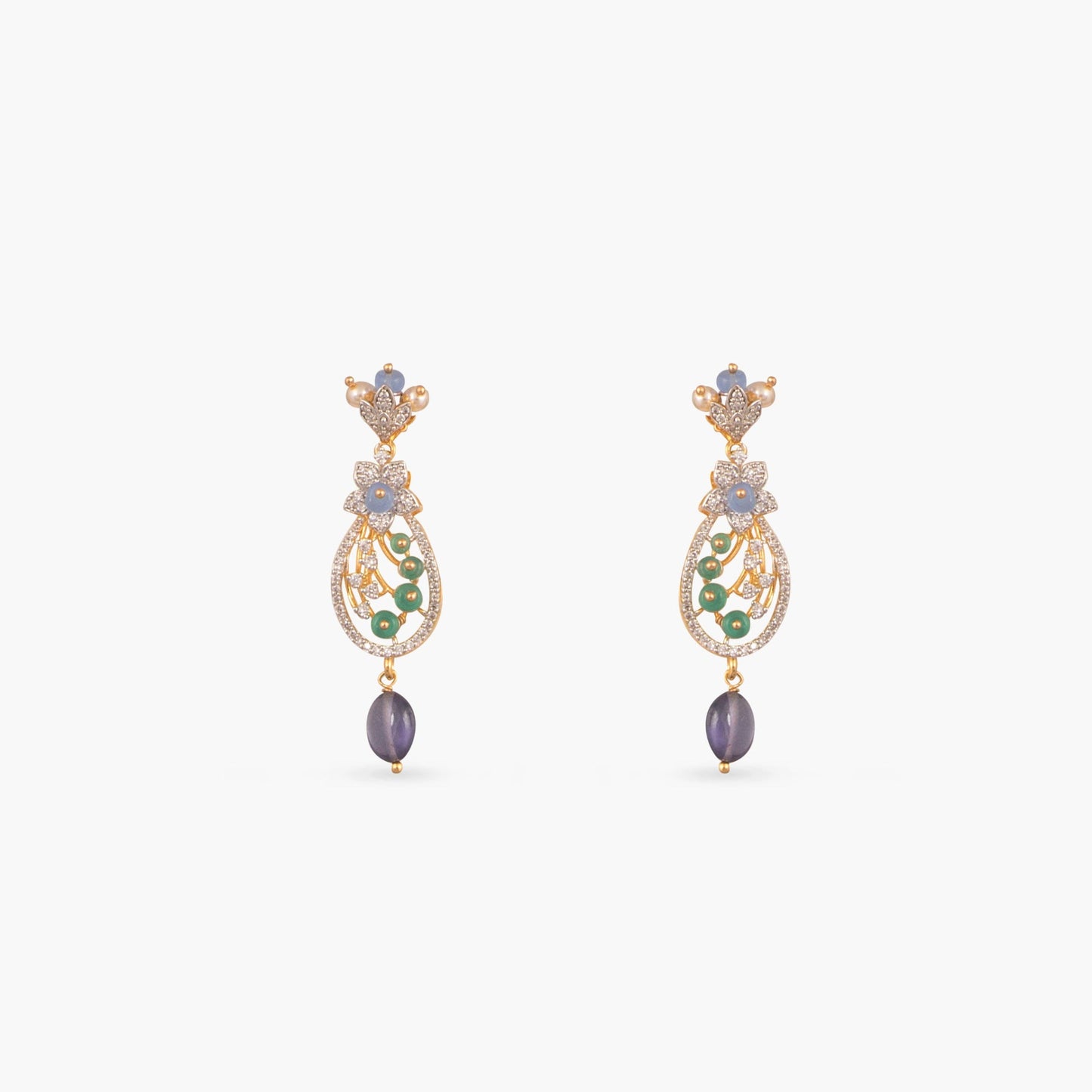 Noorani CZ Silver Necklace Set