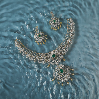 Riyana CZ Silver Pendant Set