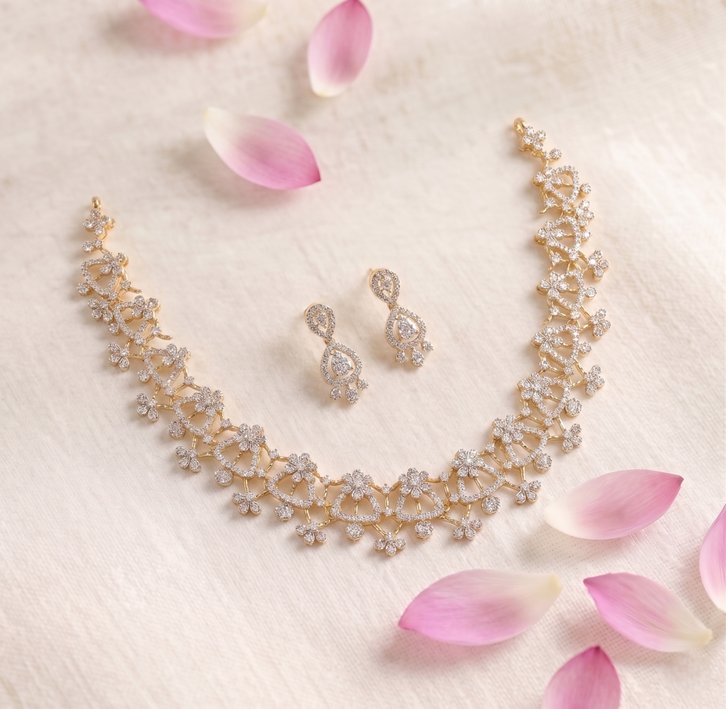 Sophia CZ Silver Necklace Set