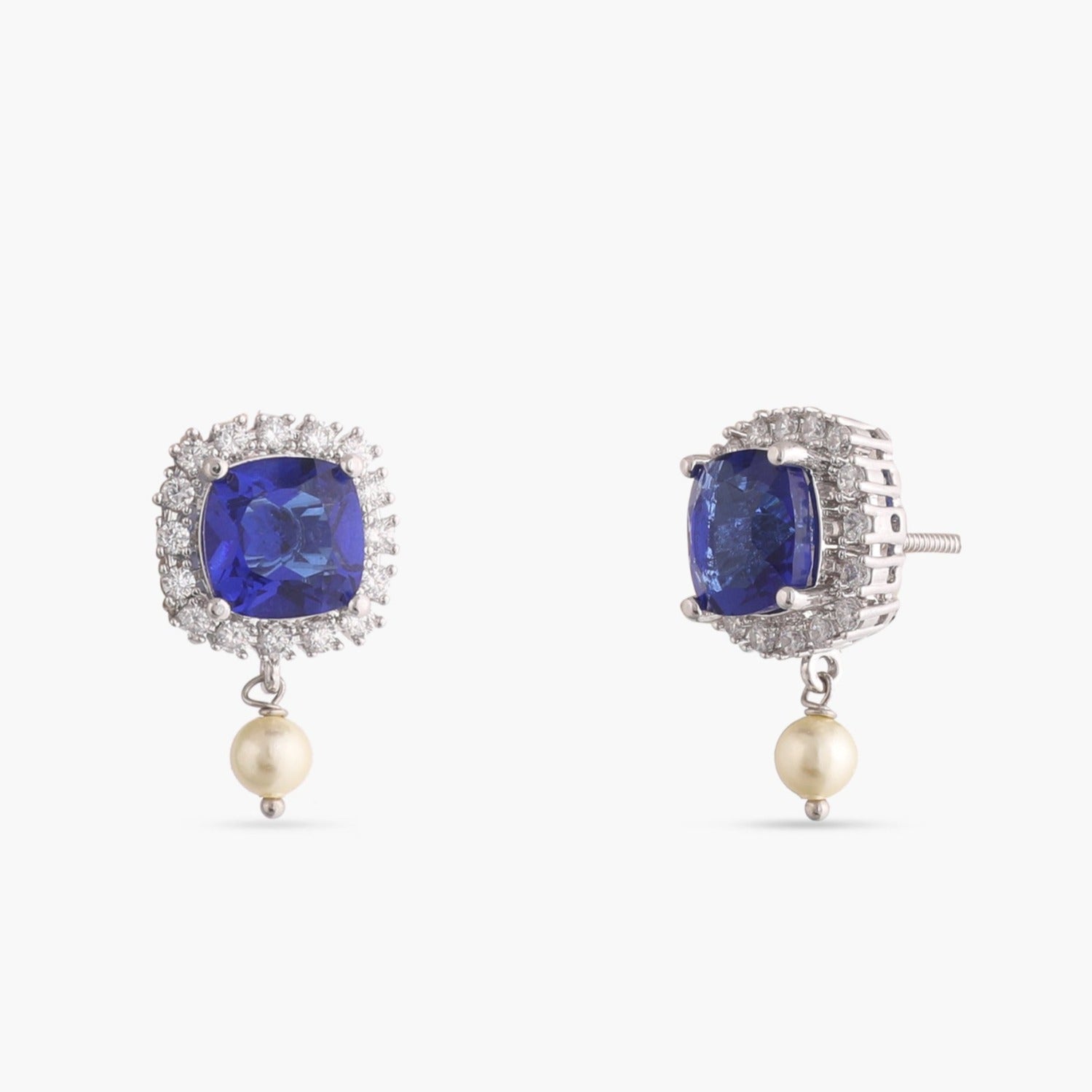 Sapphire Glam CZ Silver Necklace