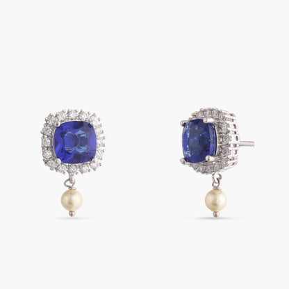 Sapphire Glam CZ Silver Necklace