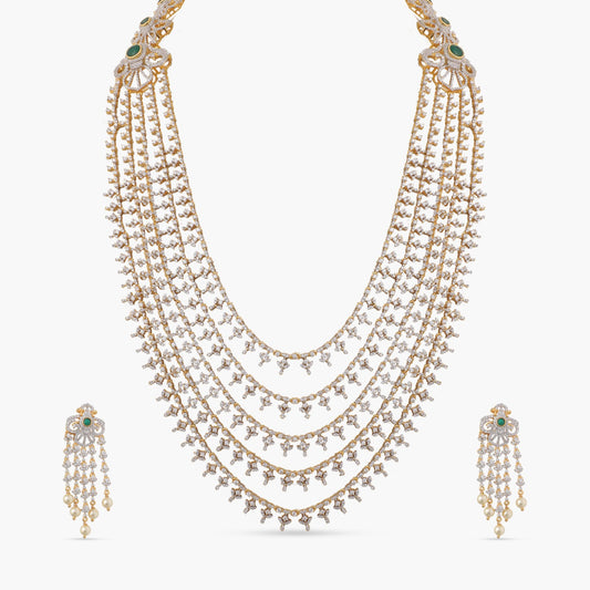 Tamanvi CZ SILVER LAYERED NECKLACE SET
