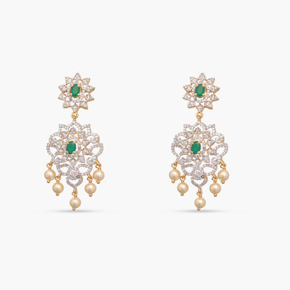 Palatial CZ Silver Necklace Set