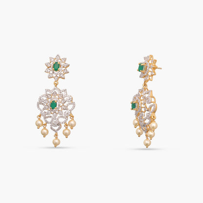 Palatial CZ Silver Necklace Set