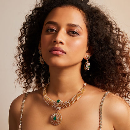 Avery CZ Silver Necklace Set