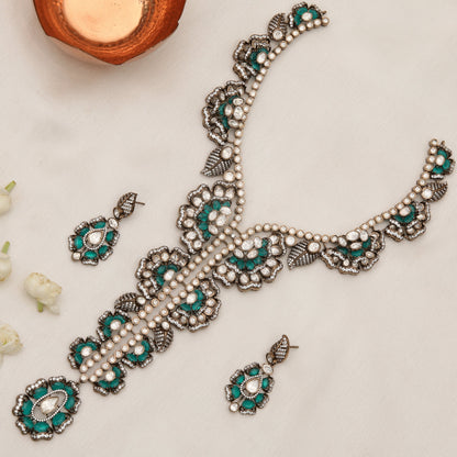 Exquisite Moissanite Silver Lariat Necklace1