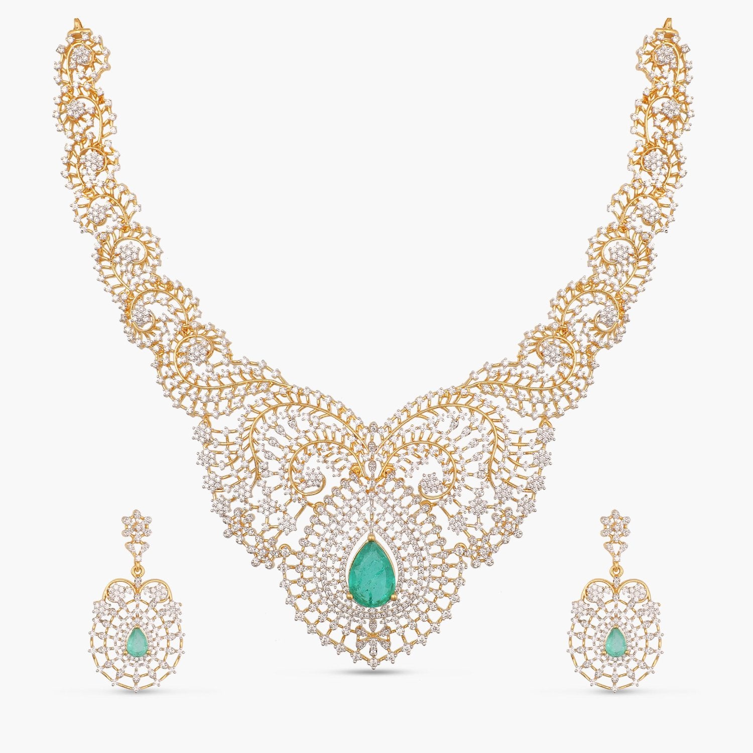 Tara Silver CZ Necklace set