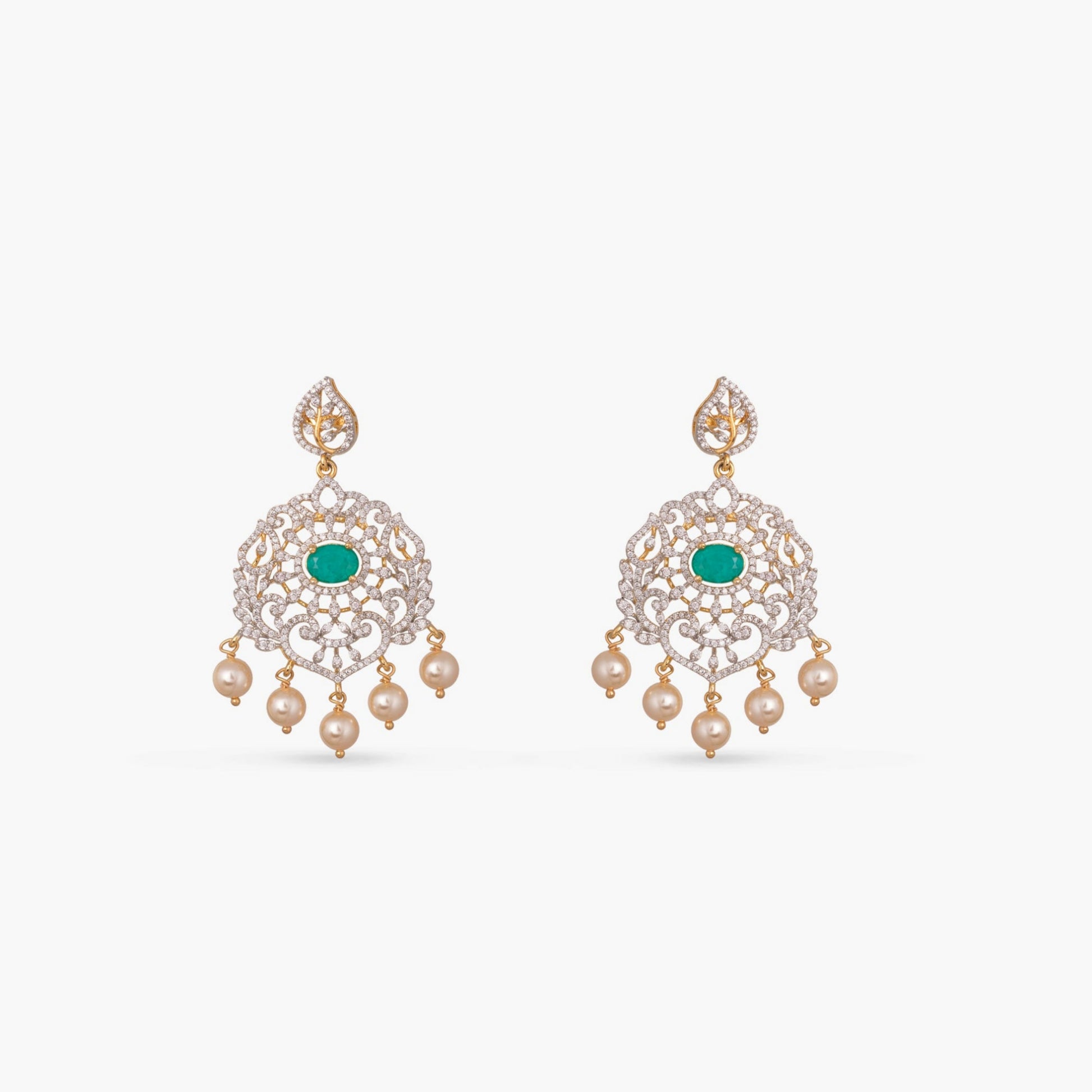 Neela Gold-Plated CZ Silver Necklace Set
