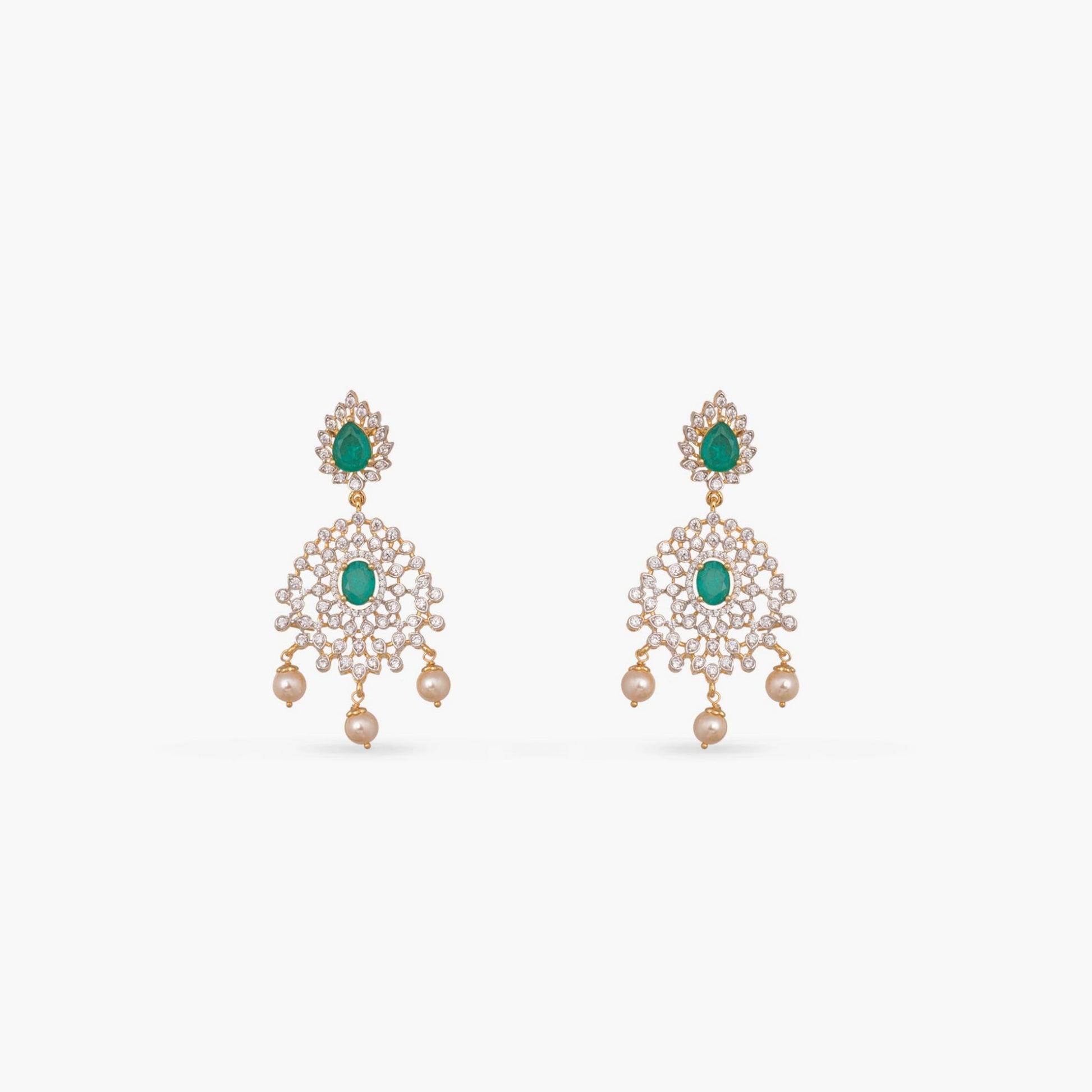 Rhea Double Layered CZ Silver Necklace Set