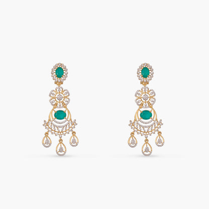 Pushpa Floral Layered CZ Silver Necklace Set