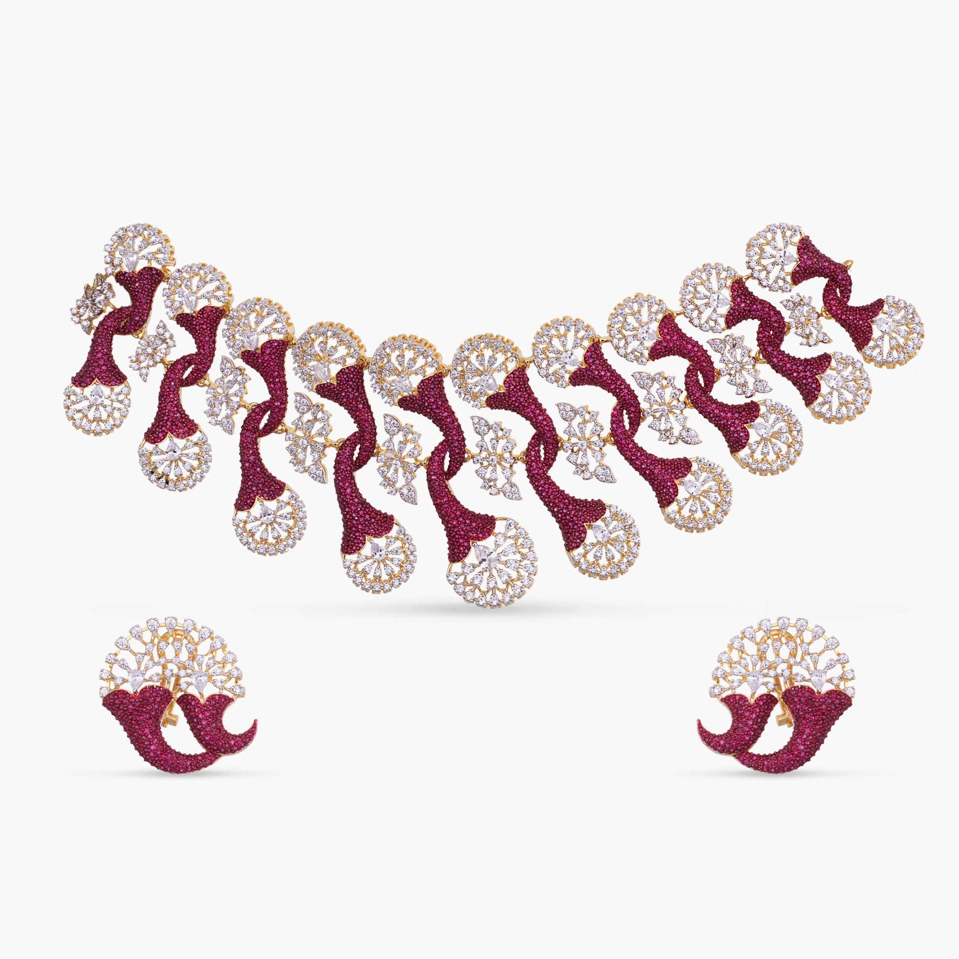 Naia CZ Silver Choker Set
