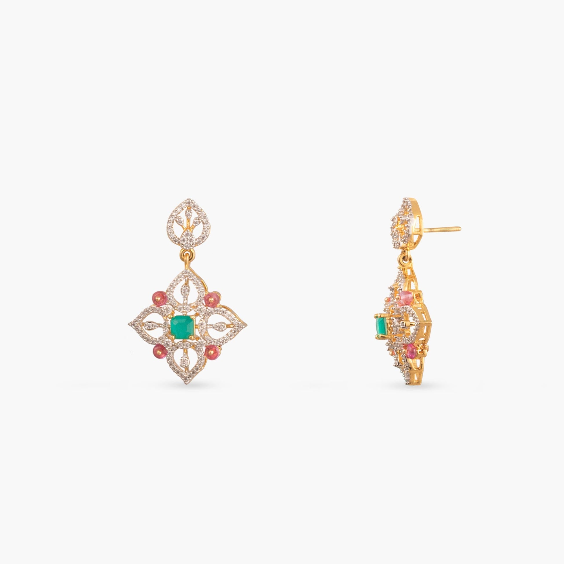 Meera CZ Silver Necklace Set
