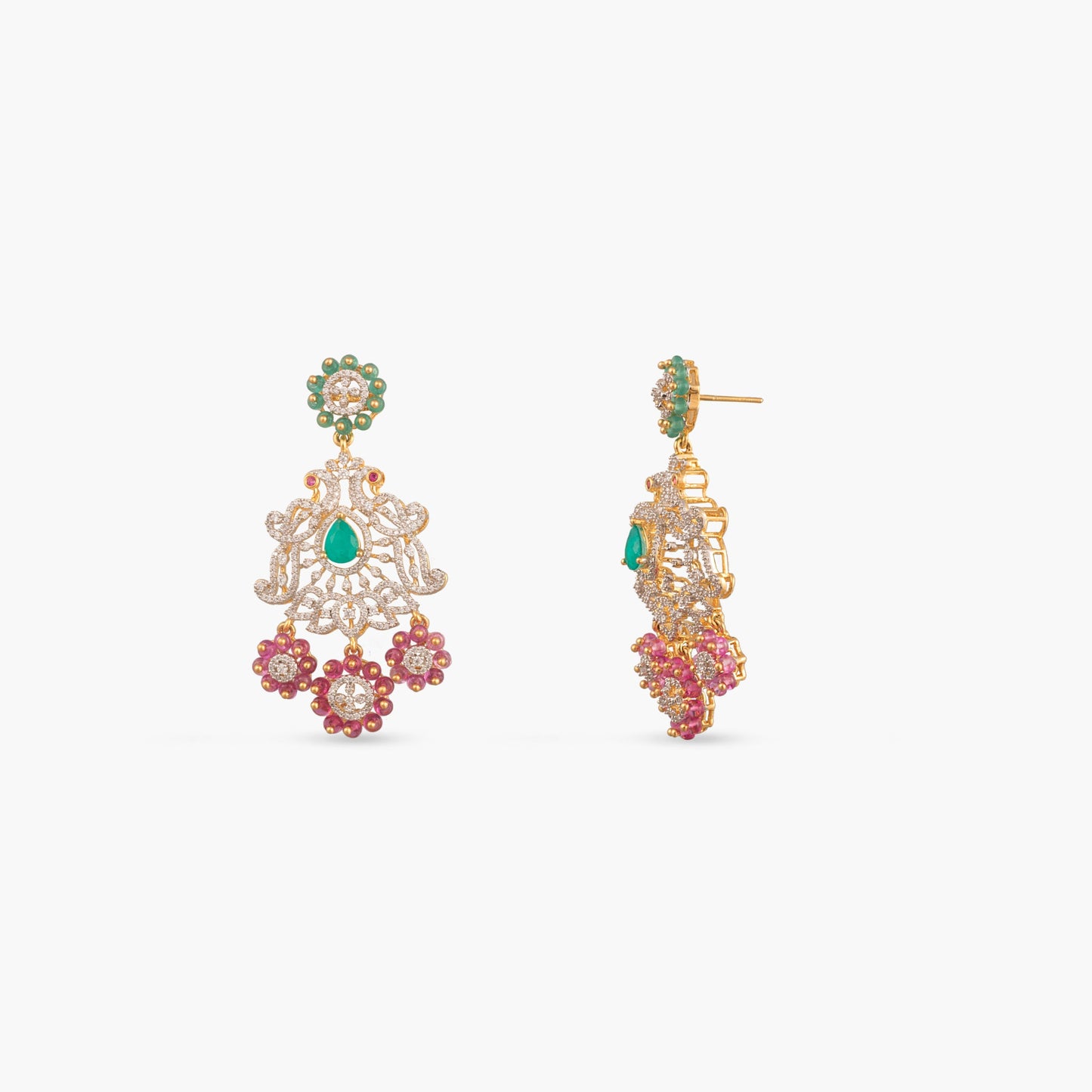 Sitara CZ Layered Silver Necklace Set