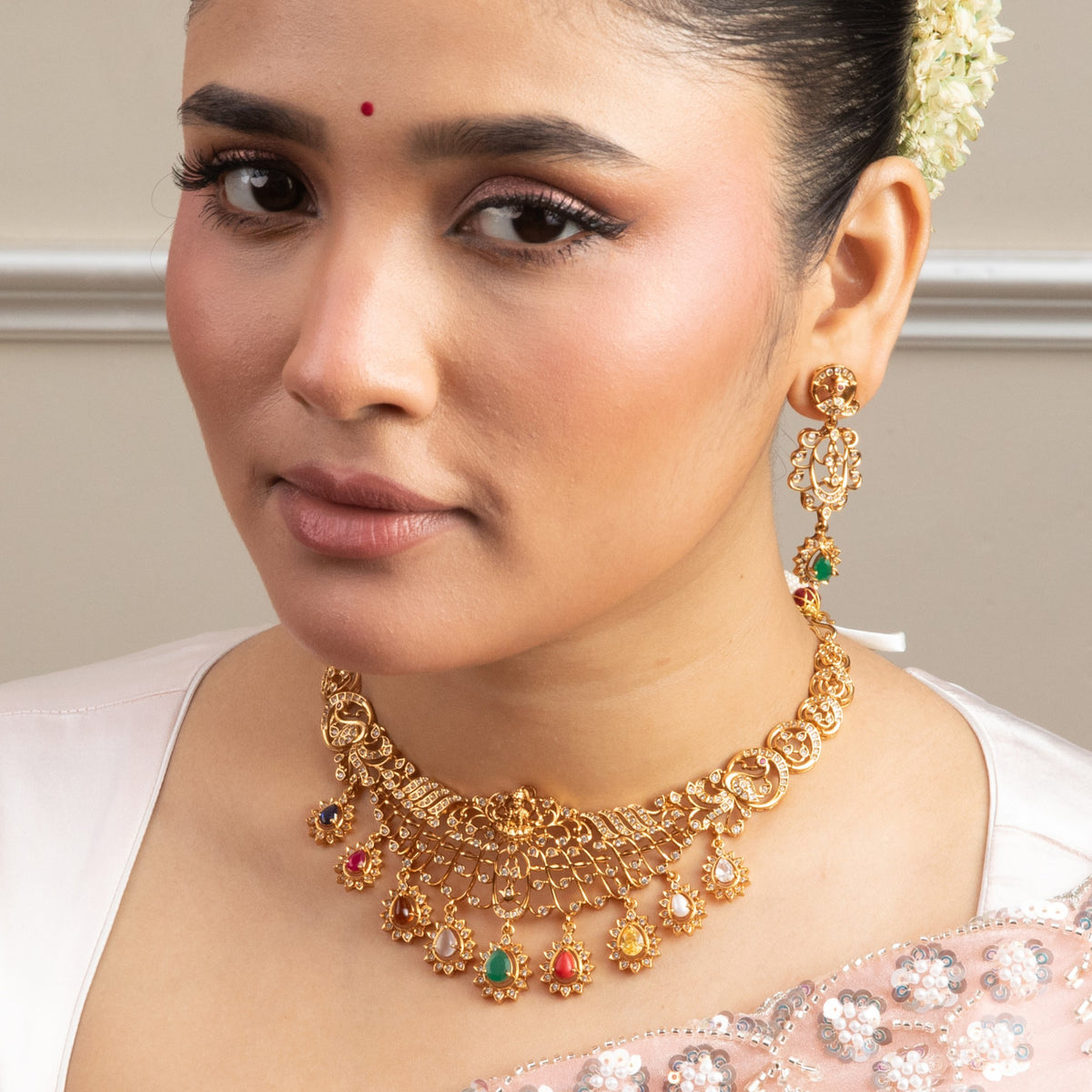 Royal Navaratna Necklace Set